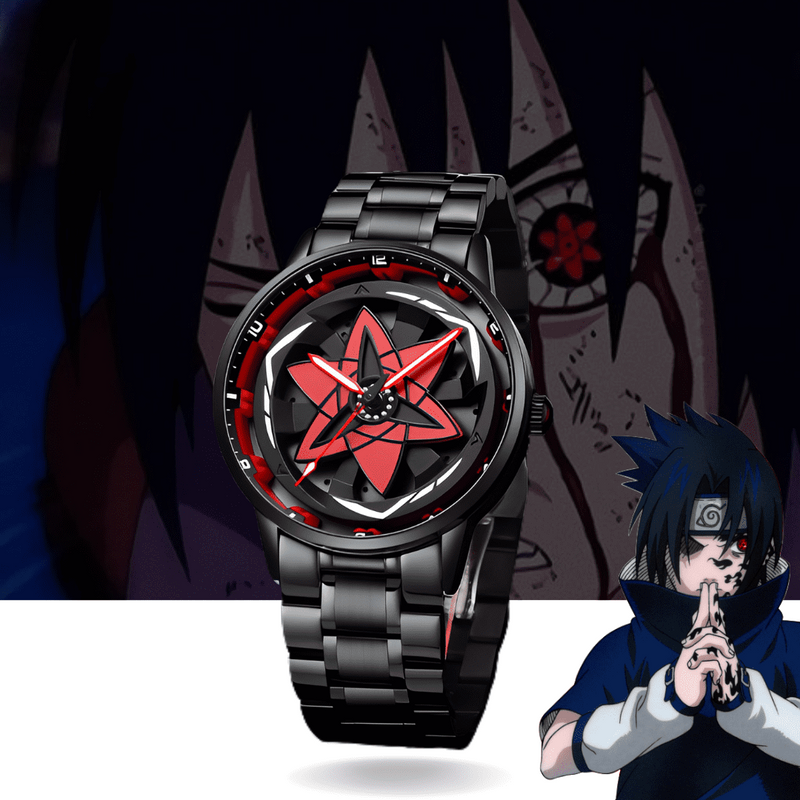 RELÓGIO ROTATIVO MANGEKYOU SHARINGAN - SASUKE
