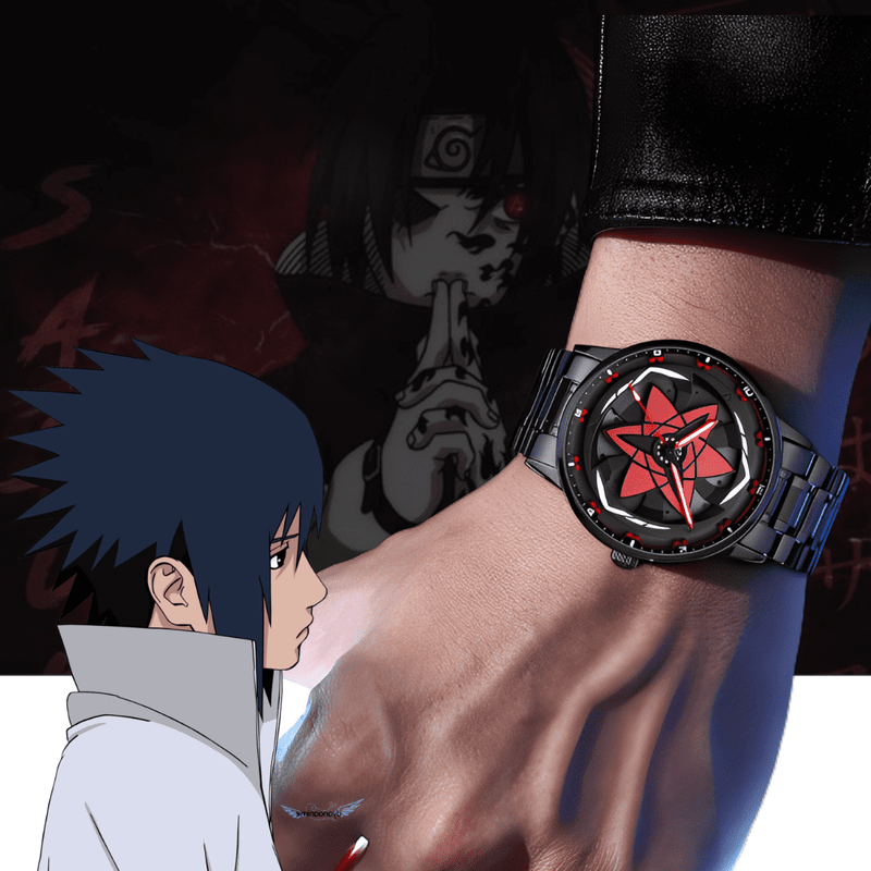 RELÓGIO ROTATIVO MANGEKYOU SHARINGAN - SASUKE