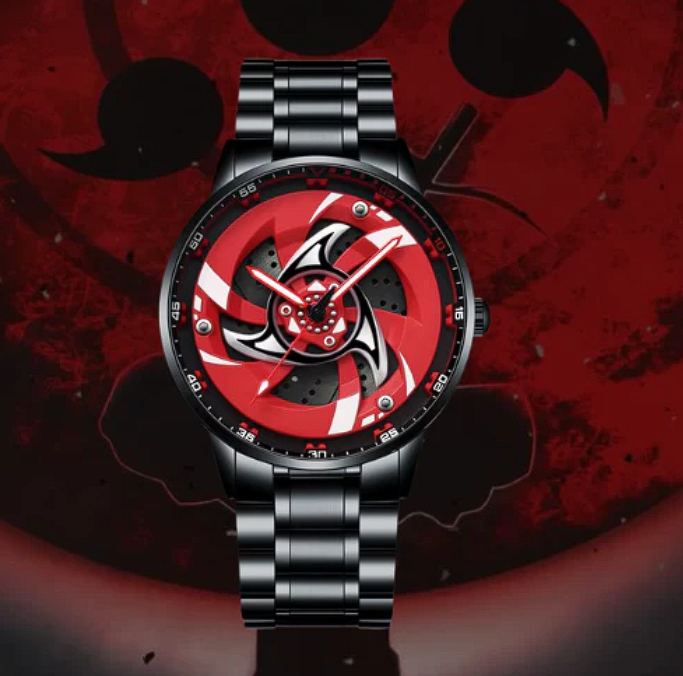 RELÓGIO ROTATIVO MANGEKYOU SHARIGAN - ITACHI
